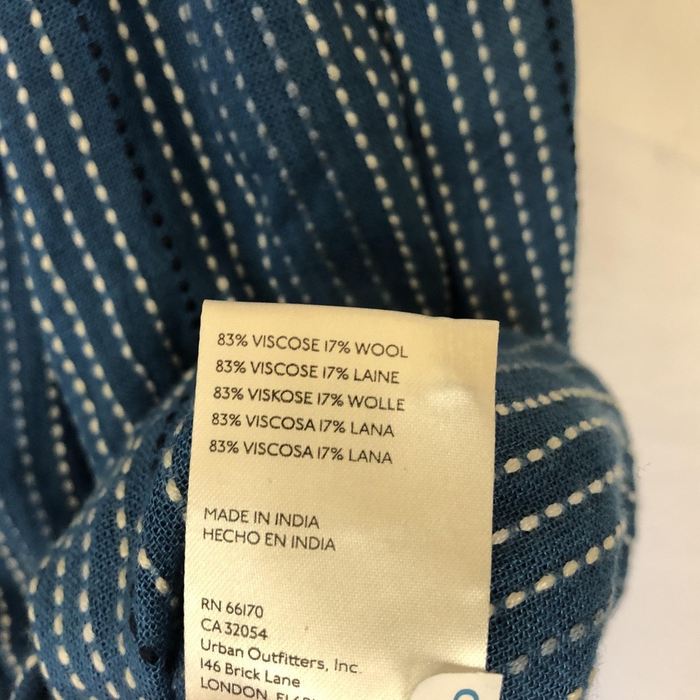 Pilcro Shirt Womens XL Blue Stripe Button Front Long Sleeve Tunic Top Wool Blend - Picture 6 of 10